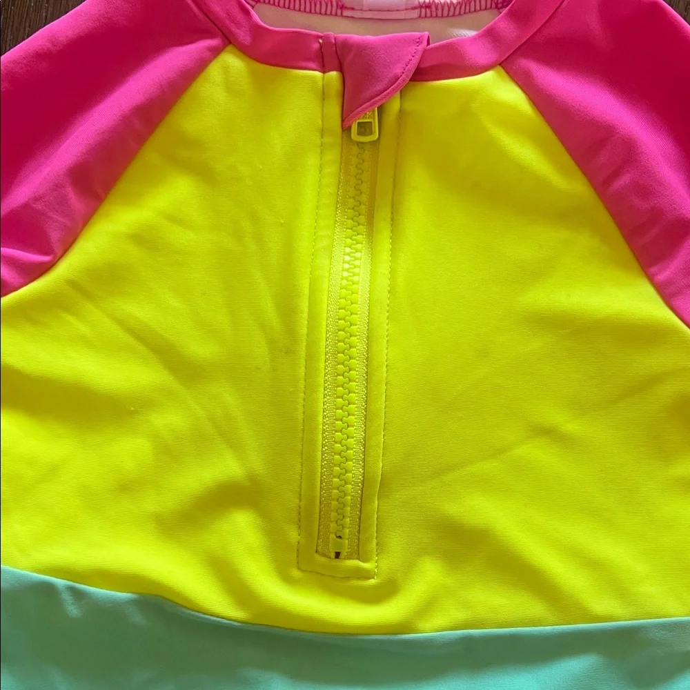 Cat & Jack Pink, Yellow, and Mint Rashguard - Picture 2 of 4
